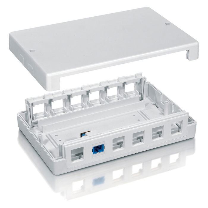EQUIP 125460 Caja de Superficie para 12 Jacks Keystone Blanco
