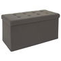 Home Deco Factory Banco Puf Plegable Eleonor Gris 76x38x38 cm