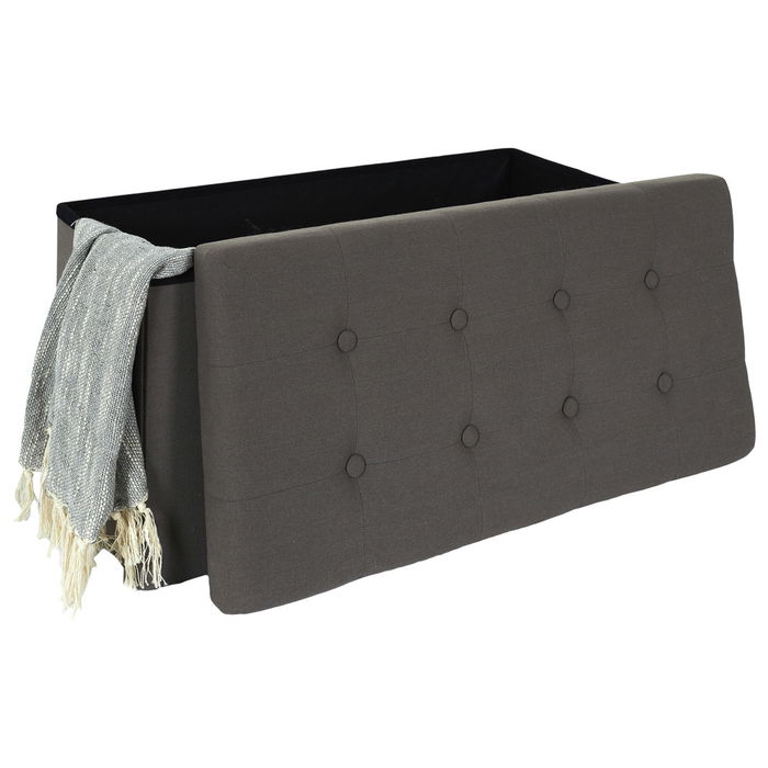 Home Deco Factory Banco Puf Plegable Eleonor Gris 76x38x38 cm