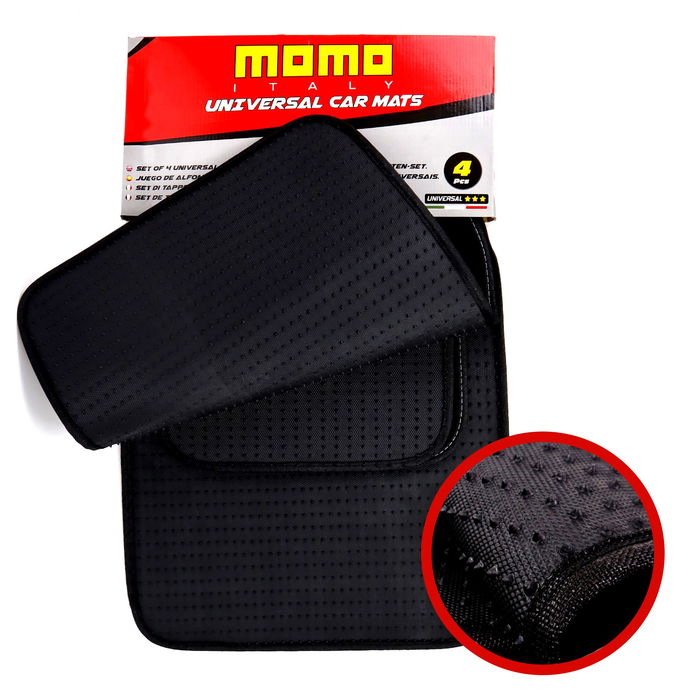 Momo Set Completo 4 Piezas Alfombras Universales Negro-Blanco MOMLCM015BW Momo Set Completo 4 Piezas Alfombras Universales Negro-Blanco MOMLCM015BW