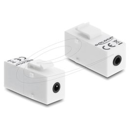 DeLOCK 87234 Módulo Keystone Jack 3,5 mm 4 Pin a Jack 3,5 mm 4 Pin Blanco