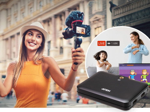 Aten CAMLIVE™+ UC3021 Captura de vídeo UVC de HDMI a USB-C con power pass-through PD3.0