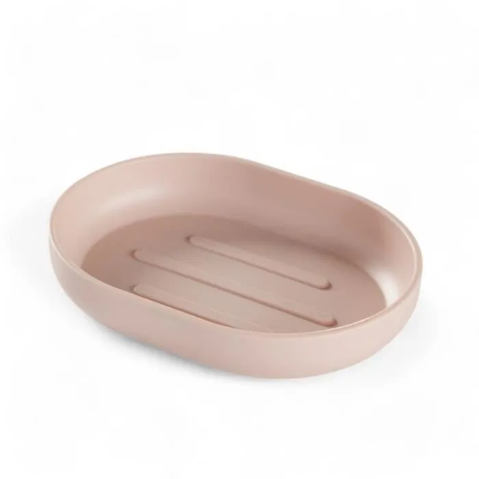 Today - Juego de 4 accesorios de baño (Vaso, dispensador de jabón, escobilla de baño) - Color Rosa - TOD3574641271336