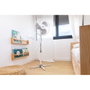 Edm Ventilador de pie blanco 45 W con altura regulable