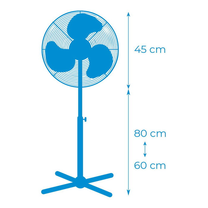 Edm Ventilador de pie blanco 45 W con altura regulable Edm Ventilador de pie blanco 45 W con altura regulable