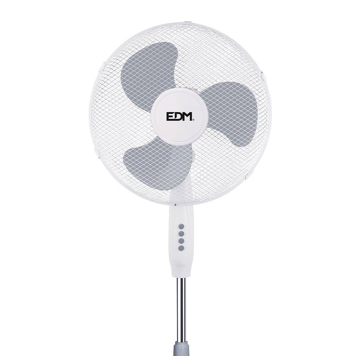 Edm Ventilador de pie blanco 45 W con altura regulable Edm Ventilador de pie blanco 45 W con altura regulable