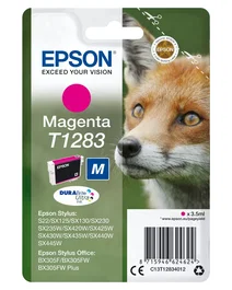 Epson T1283 - Cartucho de Tinta Original Magenta, Código C13T12834022, para impresoras Stylus S22, SX125, SX130, SX235W, SX420W, SX435W, BX305F