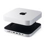 Satechi ST-AMCH Soporte y Hub USB-C para Mac Mini, 5xUSB-A/2xUSB-C/HDMI/3.5mm/Ethernet, Plateado/Negro