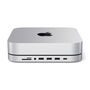 Satechi ST-AMCH Soporte y Hub USB-C para Mac Mini, 5xUSB-A/2xUSB-C/HDMI/3.5mm/Ethernet, Plateado/Negro