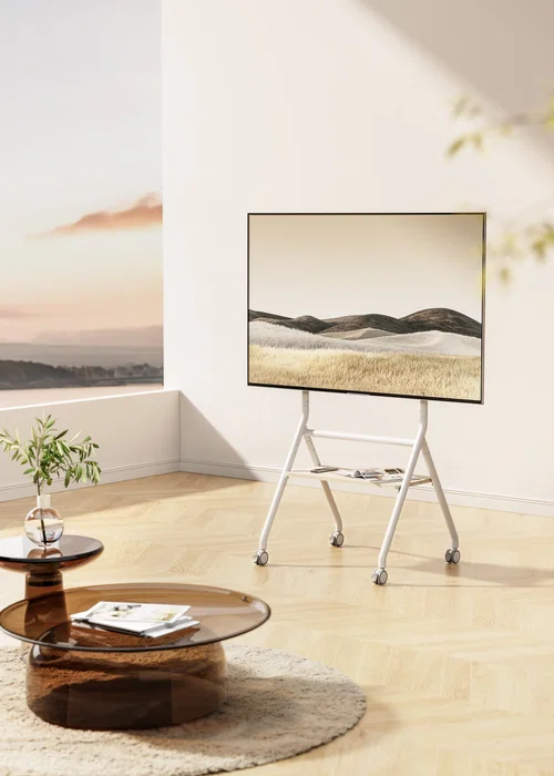 Ewent Soporte de Suelo para TV EW1582 Blanco y Madera