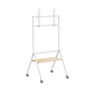 Ewent EW1582 Soporte de Suelo para TV Heavy Duty, hasta 86" (2.18 m), Blanco y Madera, 80 kg