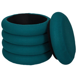 Home Deco Factory PUF ALMACENAJE ATOM AZUL