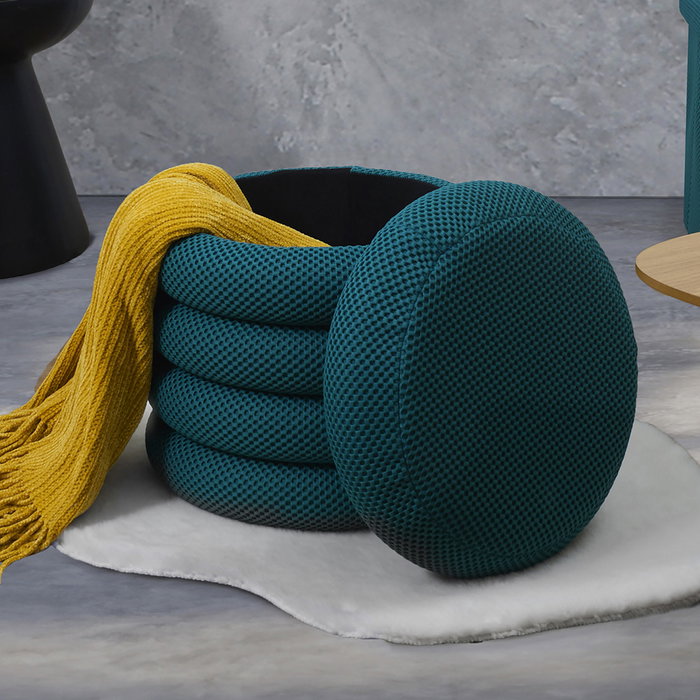 Home Deco Factory PUF ALMACENAJE ATOM AZUL Home Deco Factory PUF ALMACENAJE ATOM AZUL
