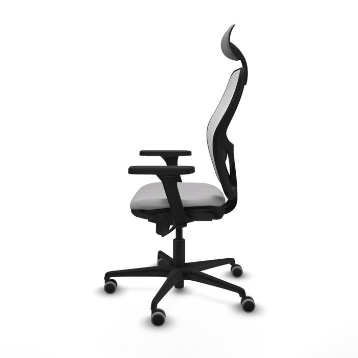 PIQUERAS Y CRESPO Silla de oficina Jorquera con mecanismo Sincro, Gris claro y Blanco