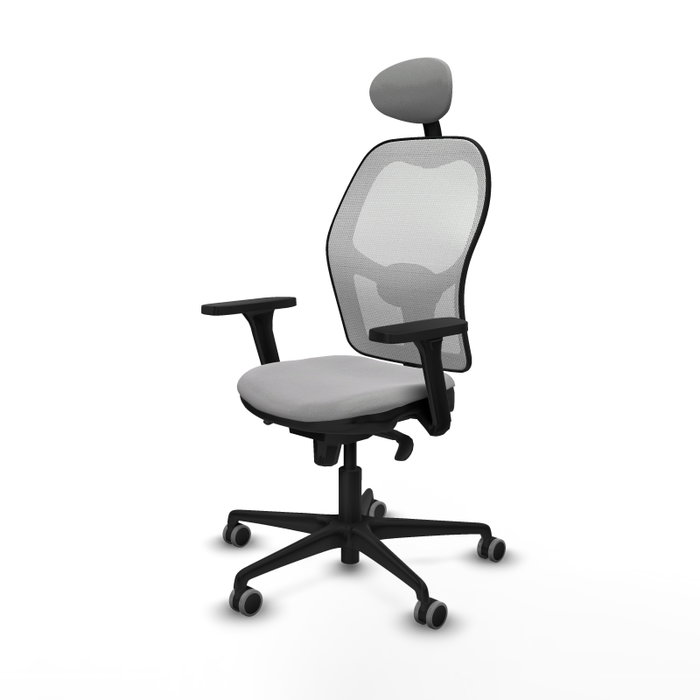 PIQUERAS Y CRESPO Silla de oficina Jorquera con mecanismo Sincro, Gris claro y Blanco