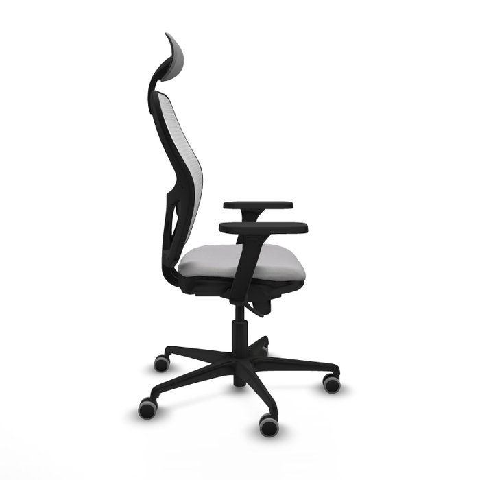 PIQUERAS Y CRESPO Silla de oficina Jorquera con mecanismo Sincro, Gris claro y Blanco