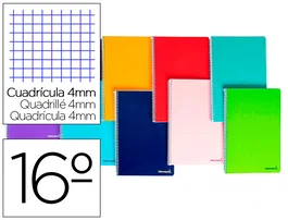 Liderpapel Cuaderno Espiral de Bolsillo 80 Hojas Cuadrícula 4 mm