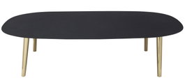 DKD Home Decor Mesa de Centro de Hierro con Acabado Rugoso Negro