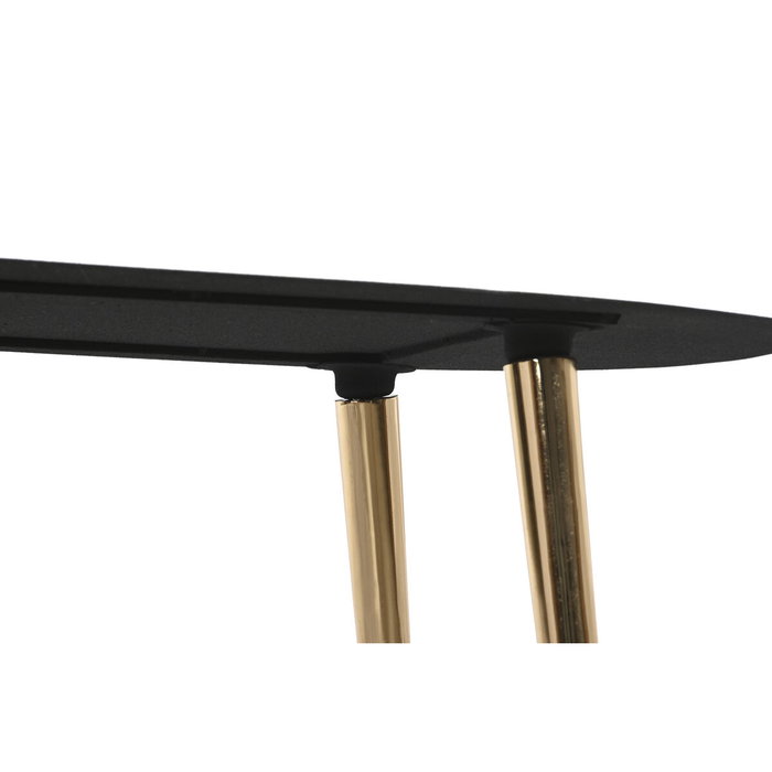 DKD Home Decor Mesa de Centro de Hierro con Acabado Rugoso Negro