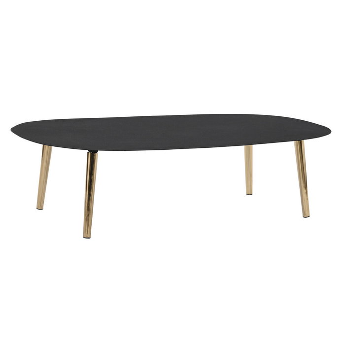 DKD Home Decor Mesa de Centro de Hierro con Acabado Rugoso Negro