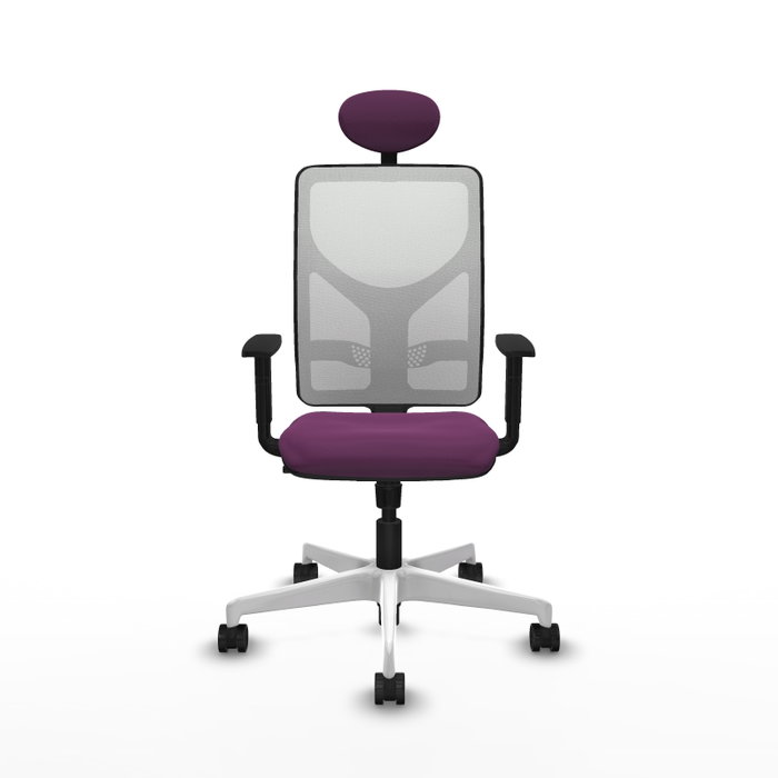 PIQUERAS Y CRESPO Silla de oficina Motilla con mecanismo Sincro, Morado y Blanco