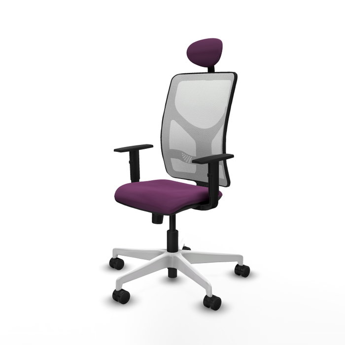PIQUERAS Y CRESPO Silla de oficina Motilla con mecanismo Sincro, Morado y Blanco