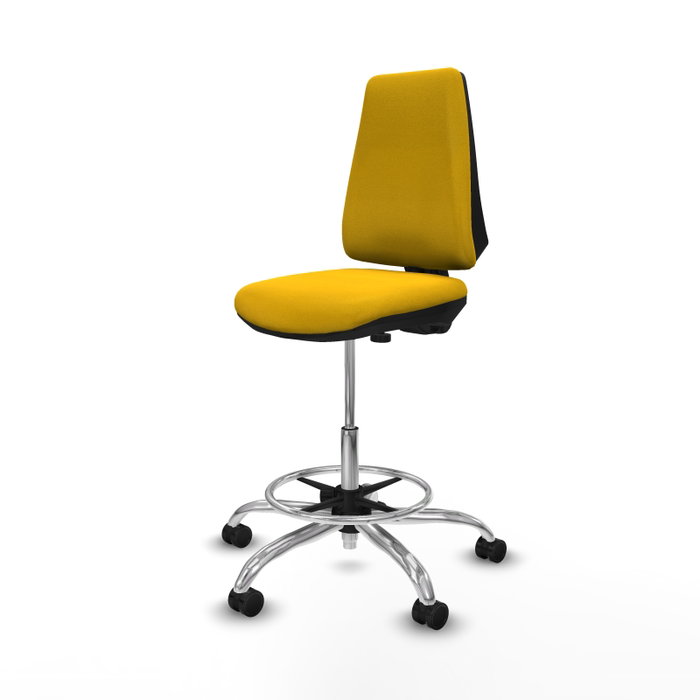 PIQUERAS Y CRESPO Taburete Elche CP Bali amarillo con base cromada