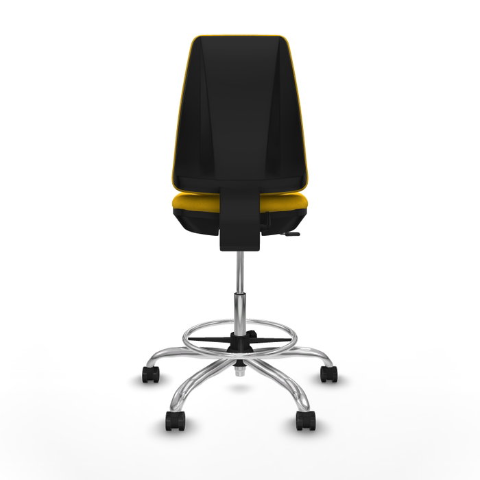 PIQUERAS Y CRESPO Taburete Elche CP Bali amarillo con base cromada