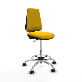 PIQUERAS Y CRESPO Taburete Elche CP Bali amarillo base cromada