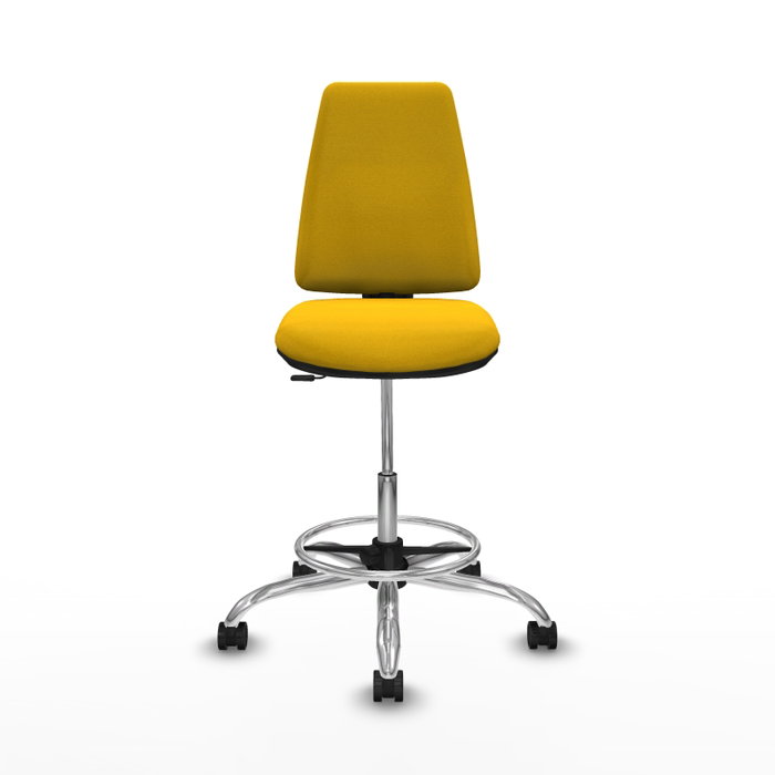 PIQUERAS Y CRESPO Taburete Elche CP Bali amarillo con base cromada