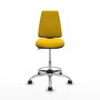 PIQUERAS Y CRESPO Taburete Elche CP Bali amarillo con base cromada