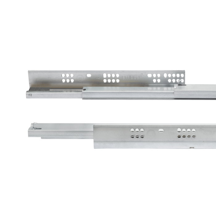 Emuca Juego de guías ocultas para cajones Silver, de extracción total, con cierre suave, profundidad 250mm, Acero, Cincado