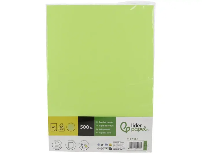 Liderpapel Papel Color Din A3 80 g Verde Neón (500 Hojas) Liderpapel Papel Color Din A3 80 g Verde Neón (500 Hojas)