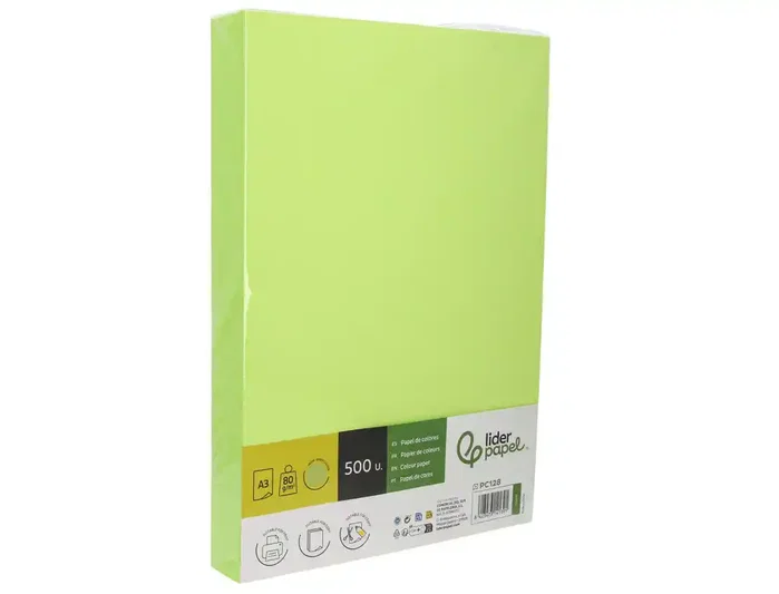 Liderpapel Papel Color Din A3 80 g Verde Neón (500 Hojas) Liderpapel Papel Color Din A3 80 g Verde Neón (500 Hojas)