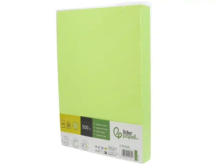 Liderpapel Papel Color Din A3 80 g Verde Neón (500 Hojas) Liderpapel Papel Color Din A3 80 g Verde Neón (500 Hojas)