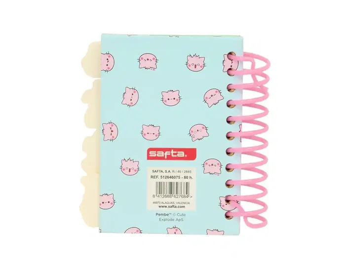Safta Bloc de notas A7 Pembe the pink cat