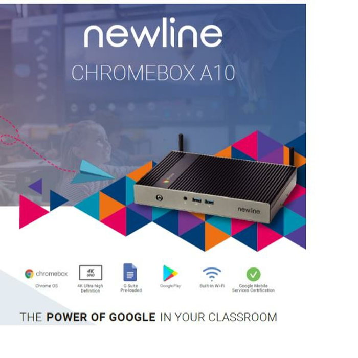 Newline Chromebox A10 - Mini PC con Chrome OS, Memoria RAM 4 GB, Almacenamiento 32 GB