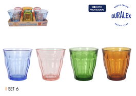 Duralex Set 6 Vasos Picardie 25 cl en 4 Colores (8 Cajas)