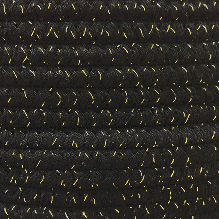 Totally Addict Juego 3 Cestos Almacenar Negro Algodón Fibra Dorada Diferentes Medidas