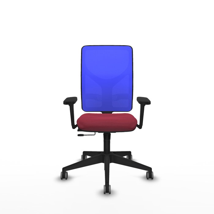 PIQUERAS Y CRESPO Silla de oficina Motilla con mecanismo Sincro/Traslack Granate y Azul