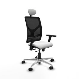 PIQUERAS Y CRESPO Silla de oficina Motilla con mecanismo Sincro/Traslack, Blanco y Negro