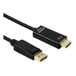 ROLINE Cable DisplayPort a HDMI 11.04.5996-10, Macho/Macho, 2m, 4K@60Hz, DisplayPort 1.2 a HDMI 2.0, Negro