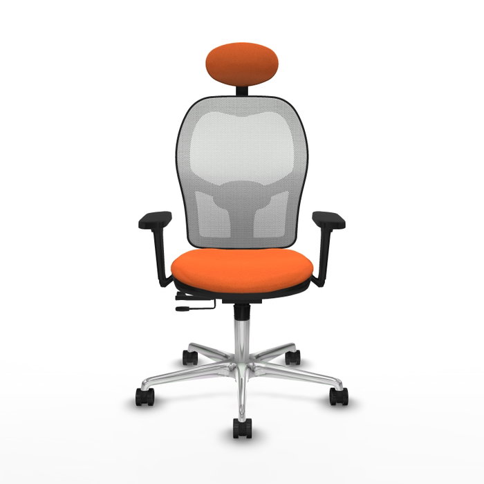 PIQUERAS Y CRESPO Silla de oficina Jorquera con mecanismo Sincro/Traslack, Naranja y Blanco