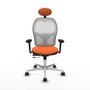 PIQUERAS Y CRESPO Silla de oficina Jorquera con mecanismo Sincro/Traslack, Naranja y Blanco