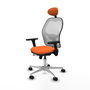 PIQUERAS Y CRESPO Silla de oficina Jorquera con mecanismo Sincro/Traslack, Naranja y Blanco