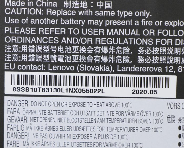 Lenovo Batería Interna 45Wh Li-ion 3 Celdas para Portátiles y Dispositivos Lenovo