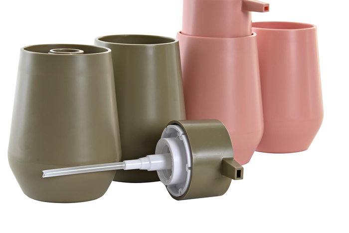 DKD Home Decor Set de 2 Piezas Baño Melocoton Verde 8.5 x 14.5 x 8.5 cm