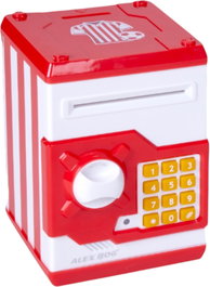 ROYMART Caja Fuerte Electrónica Fútbol Blanca y Roja