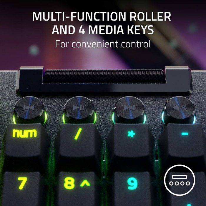 Razer BlackWidow V4 Pro con interruptores Razer Green, negro Razer BlackWidow V4 Pro con interruptores Razer Green, negro