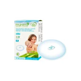 MASMI Discos de Lactancia Natural Cotton 30Ud. Algodón Ecológico Certificado Absorción Alta Sin Celulosa